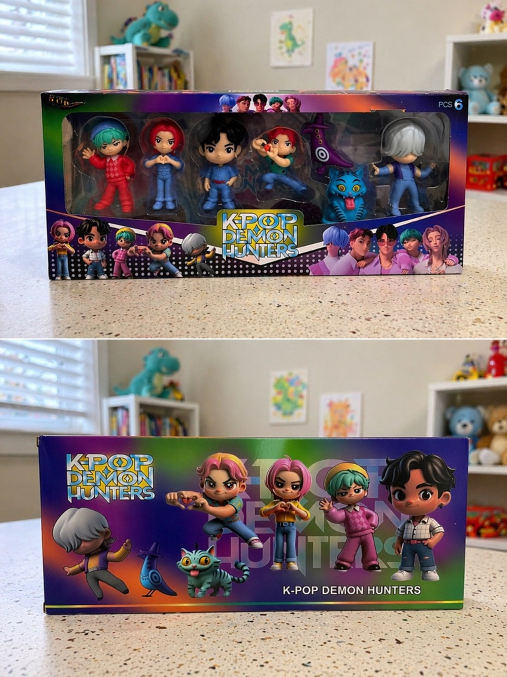 K-Pop Demon Hunters Saja Boys 7-Piece Action Figure Set – Anime Style